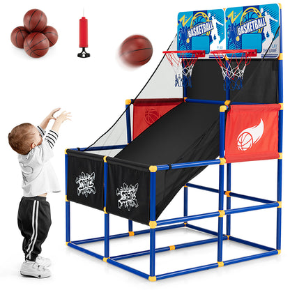 Kids Arcade Basketball Game Set, 4 Basketballs, Ball Pump, Multicolor Toy Sports at Gallery Canada