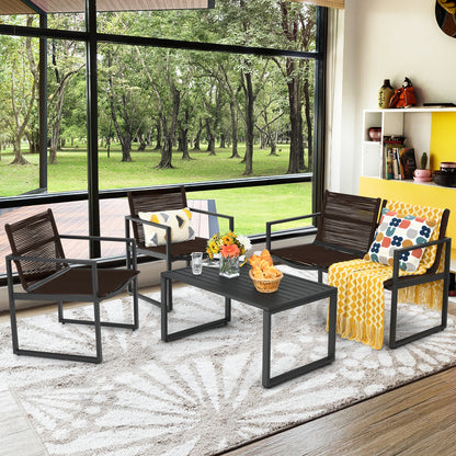 Patio Furniture Conversation Set, 4 Pieces, Black Patio Conversation Sets at Gallery Canada