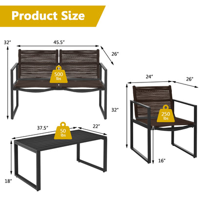 Patio Furniture Conversation Set, 4 Pieces, Black Patio Conversation Sets at Gallery Canada
