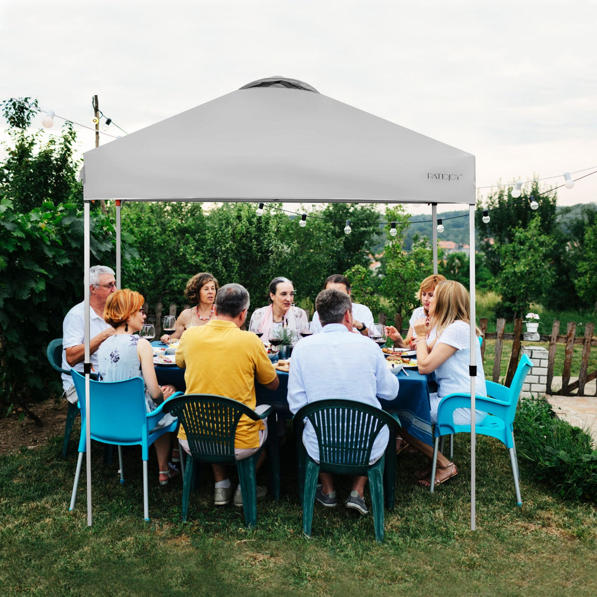 6.6 x 6.6 Feet Pop-Up Canopy Tent, With Roller Bag, Gray Canopies at Gallery Canada