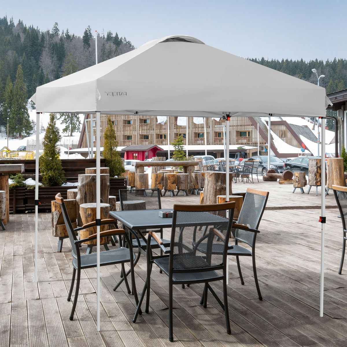 6.6 x 6.6 Feet Pop-Up Canopy Tent, With Roller Bag, Gray Canopies at Gallery Canada