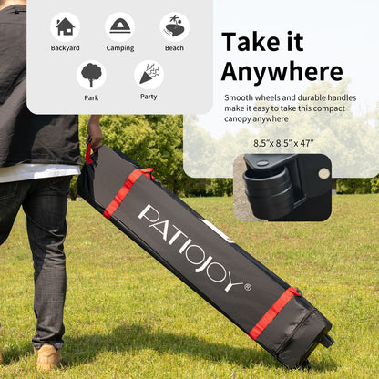 6.6 x 6.6 Feet Pop-Up Canopy Tent, With Roller Bag, Gray Canopies at Gallery Canada