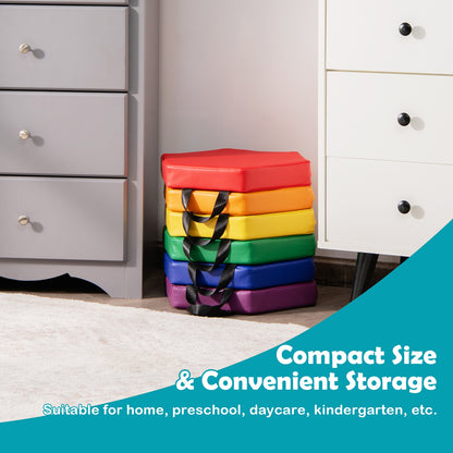 6 Pieces Hexagon Toddler Floor Cushions, Multicolor Kids Chairs & Seating at Gallery Canada