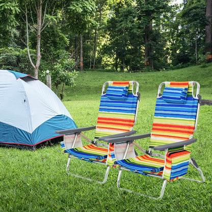 4-Pack 5-Position Folding Backpack Beach Chair With Pillow, Yellow Beach & Lawn Chairs at Gallery Canada