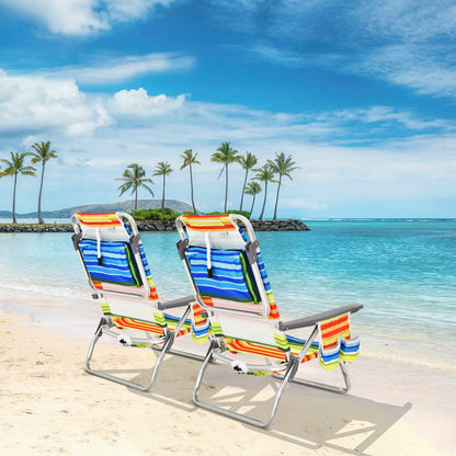 4-Pack 5-Position Folding Backpack Beach Chair With Pillow, Yellow Beach & Lawn Chairs at Gallery Canada