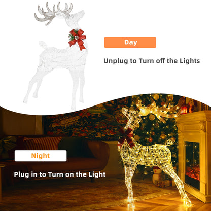Lighted Standing Reindeer With Stakes, Christmas Decoration, White Christmas Decor & Accessories at Gallery Canada