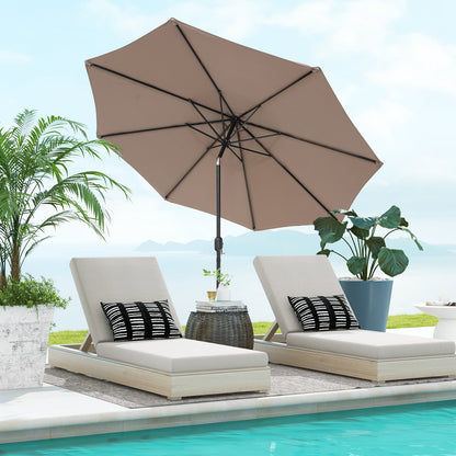 10 Feet Outdoor Patio Umbrella, Tilt Adjustment, Crank, Tan Outdoor Umbrellas at Gallery Canada