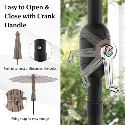 10 Feet Outdoor Patio Umbrella, Tilt Adjustment, Crank, Tan Outdoor Umbrellas at Gallery Canada