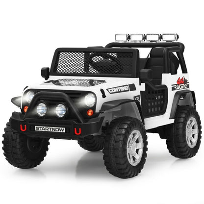 Kids Electric Ride On Truck, 12V, Remote Control, Operation Lever, White Powered Ride On Toys at Gallery Canada