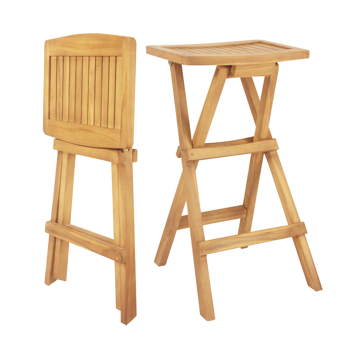 Set Of 2 Outdoor Bar Stools, Countered Seat, Natural Bar Stools at Gallery Canada