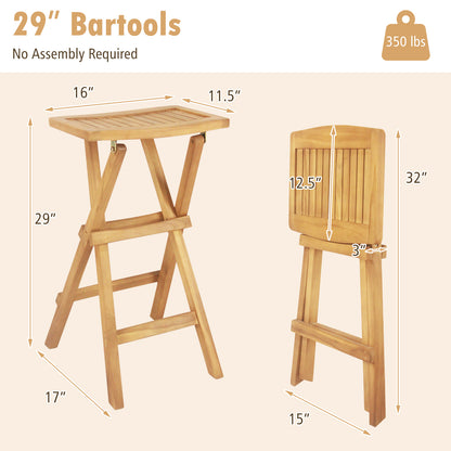 Set Of 2 Outdoor Bar Stools, Countered Seat, Natural Bar Stools at Gallery Canada
