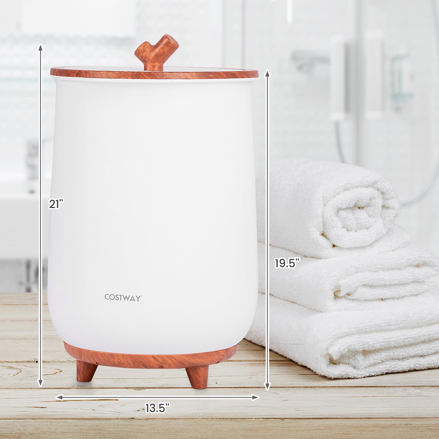 23L Large Luxury Bucket-Style Towel Warmer, Fragrant Disc Holder Dryers at Gallery Canada