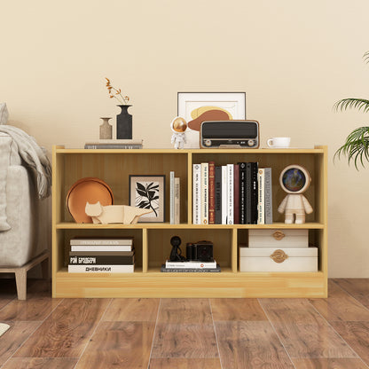 Kids 2-Shelf Bookcase, 5-Cube Wood Toy Storage Cabinet, Beige Kids Storage at Gallery Canada
