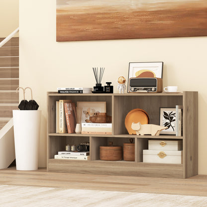 Kids 2-Shelf Bookcase, 5-Cube Wood Toy Storage Cabinet, Natural Kids Storage at Gallery Canada