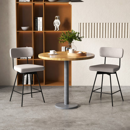 25 Inch 2-Piece Upholstered Bar Stools, Beige Bar Stools at Gallery Canada