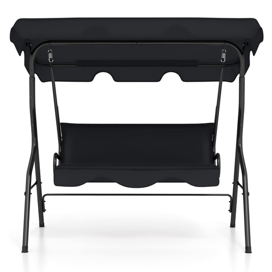 3 Seats Patio Canopy Swing, Black Porch Swings Black at Gallery Canada