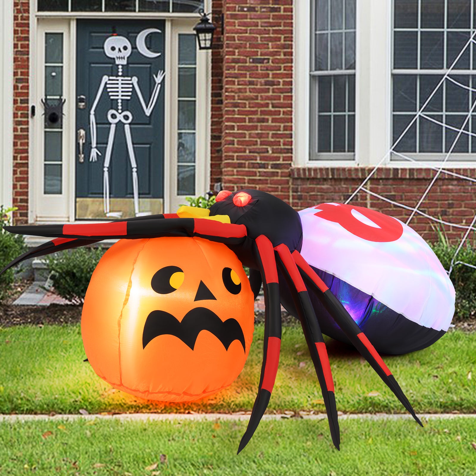 4.9 x 4.6 Feet Inflatable Spider, Pumpkin, Rotating Light, Multicolor Halloween at Gallery Canada