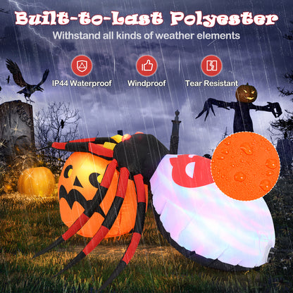 4.9 x 4.6 Feet Inflatable Spider, Pumpkin, Rotating Light, Multicolor Halloween at Gallery Canada