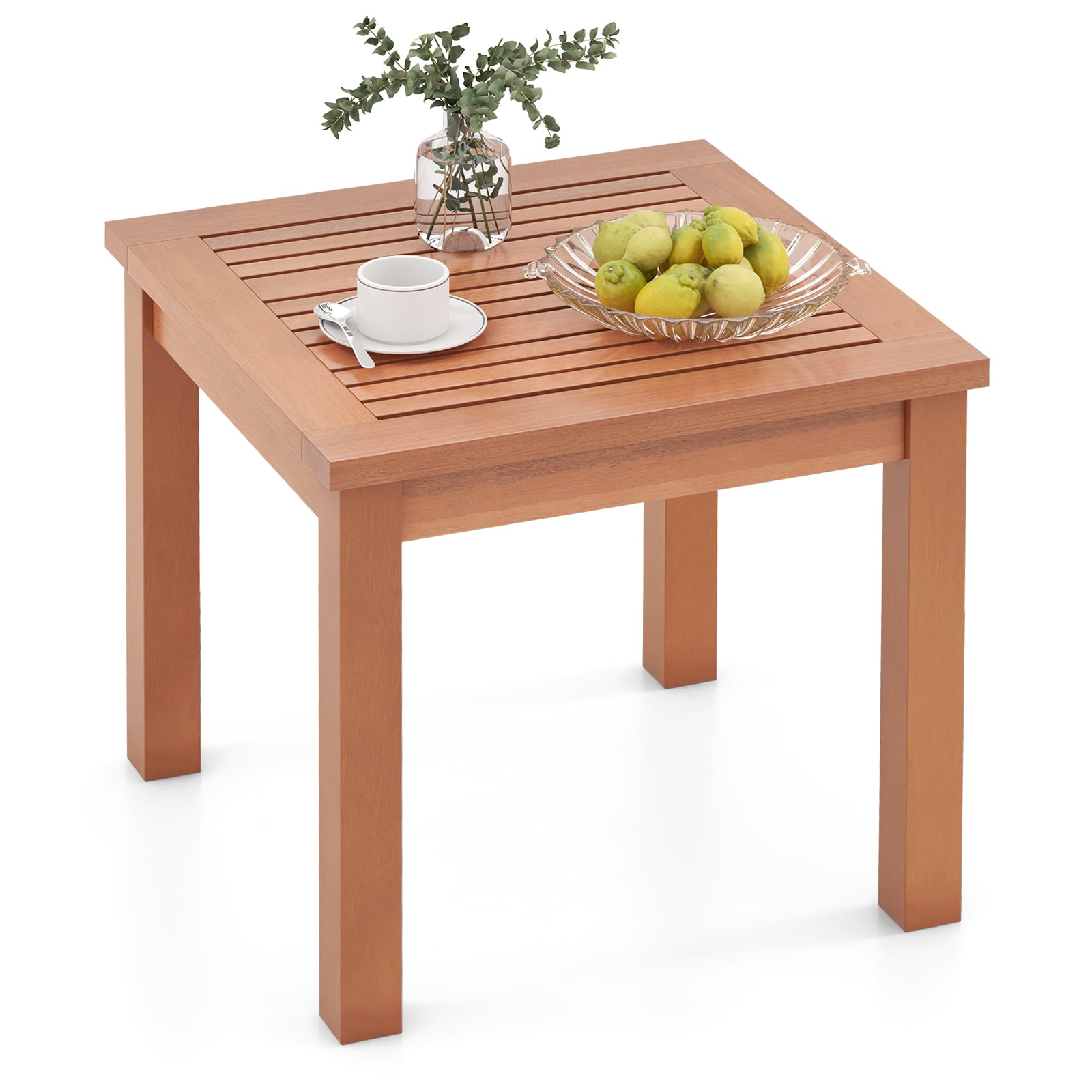 18 Inch Square End Outdoor Adirondack Side Table, Orange Patio Coffee Tables at Gallery Canada