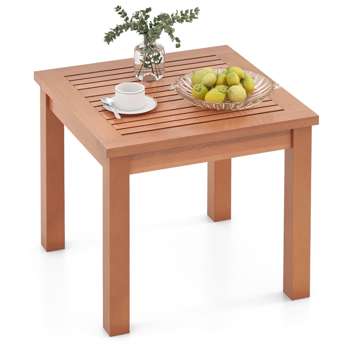 18 Inch Square End Outdoor Adirondack Side Table, Orange Patio Coffee Tables at Gallery Canada