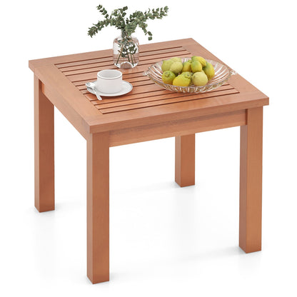 18 Inch Square End Outdoor Adirondack Side Table, Orange Patio Coffee Tables at Gallery Canada