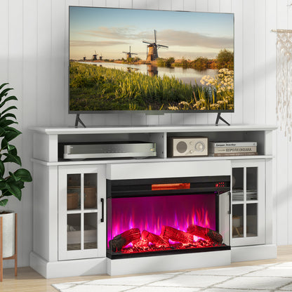 36 Inch 3-Sided 1500W Electric Fireplace, 7-Color Flame, Black Fireplaces at Gallery Canada