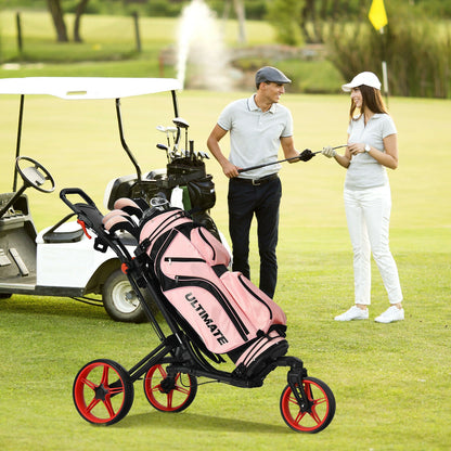 Folding Golf Push Cart, Adjustable Handle, Swivel Wheel, Red Golf at Gallery Canada