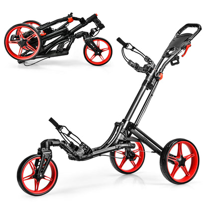 Folding Golf Push Cart, Adjustable Handle, Swivel Wheel, Red Golf at Gallery Canada
