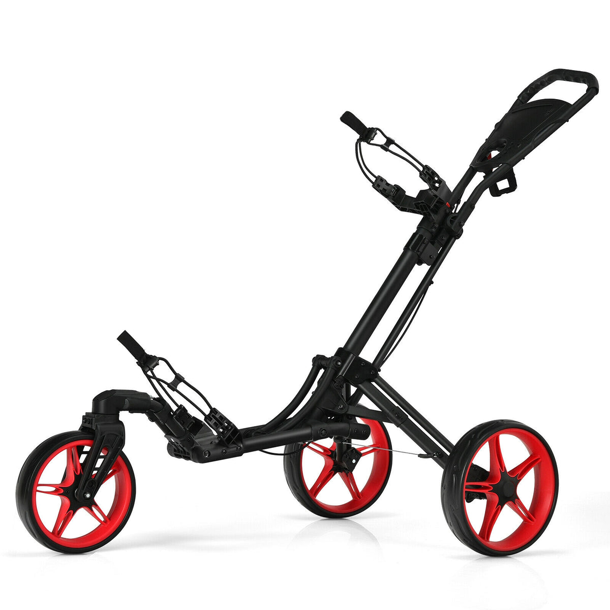 Folding Golf Push Cart, Adjustable Handle, Swivel Wheel, Red Golf at Gallery Canada