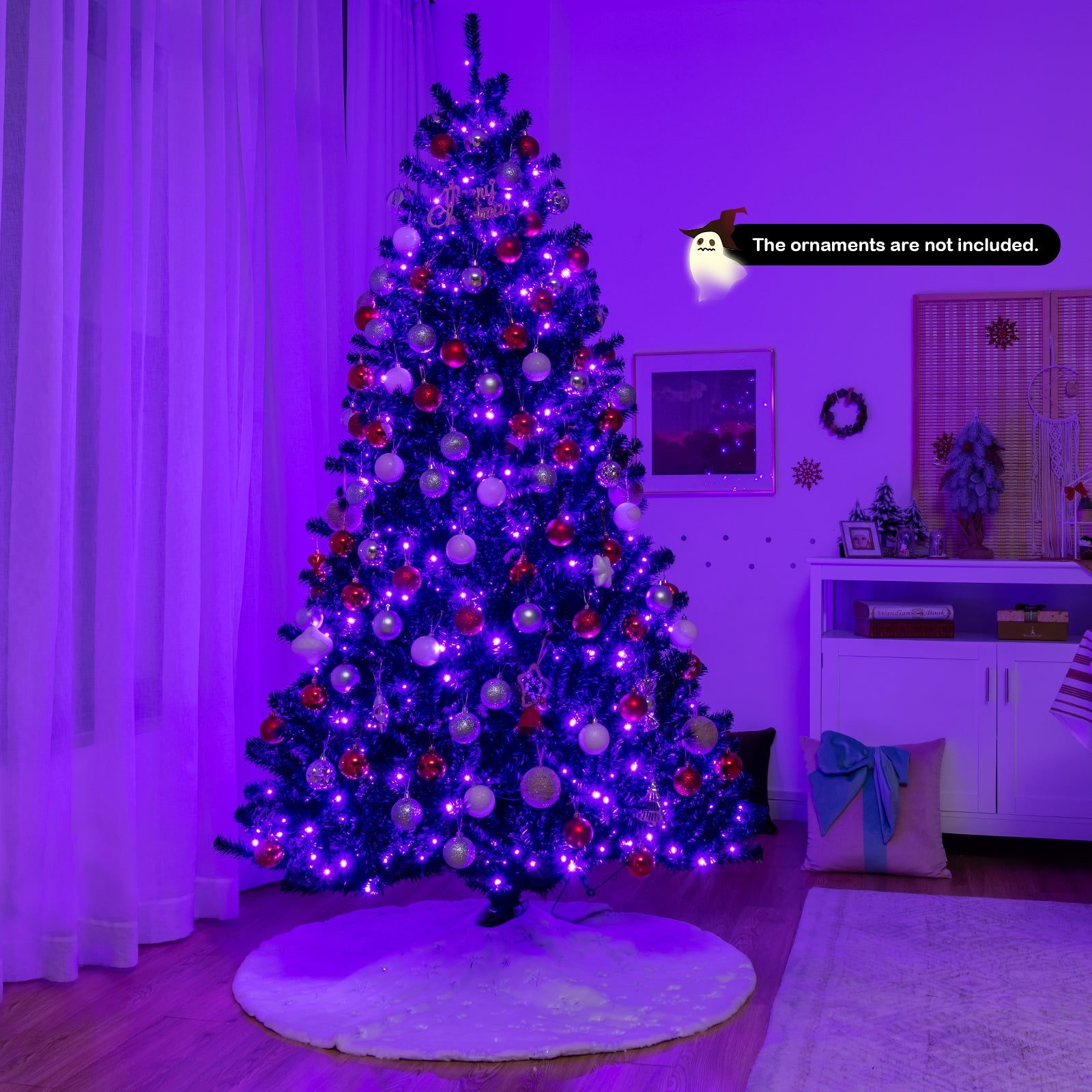 Artificial Christmas Halloween Tree, 7', Purple LED Lights, Black Halloween at Gallery Canada