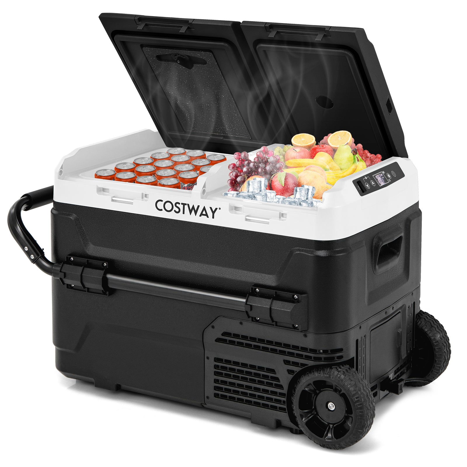 Dual Zone 12V 42QT Car Refrigerator, Black Coolers at Gallery Canada