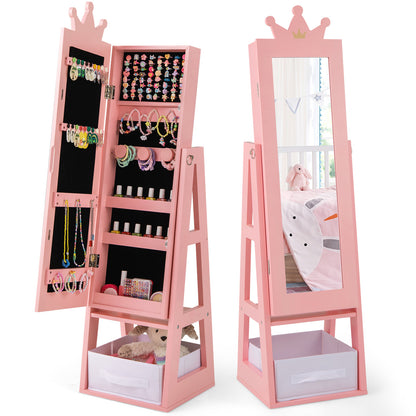Kids Jewelry Armoire Cabinet, Full Length, Pink Kids Vanities Pink at Gallery Canada