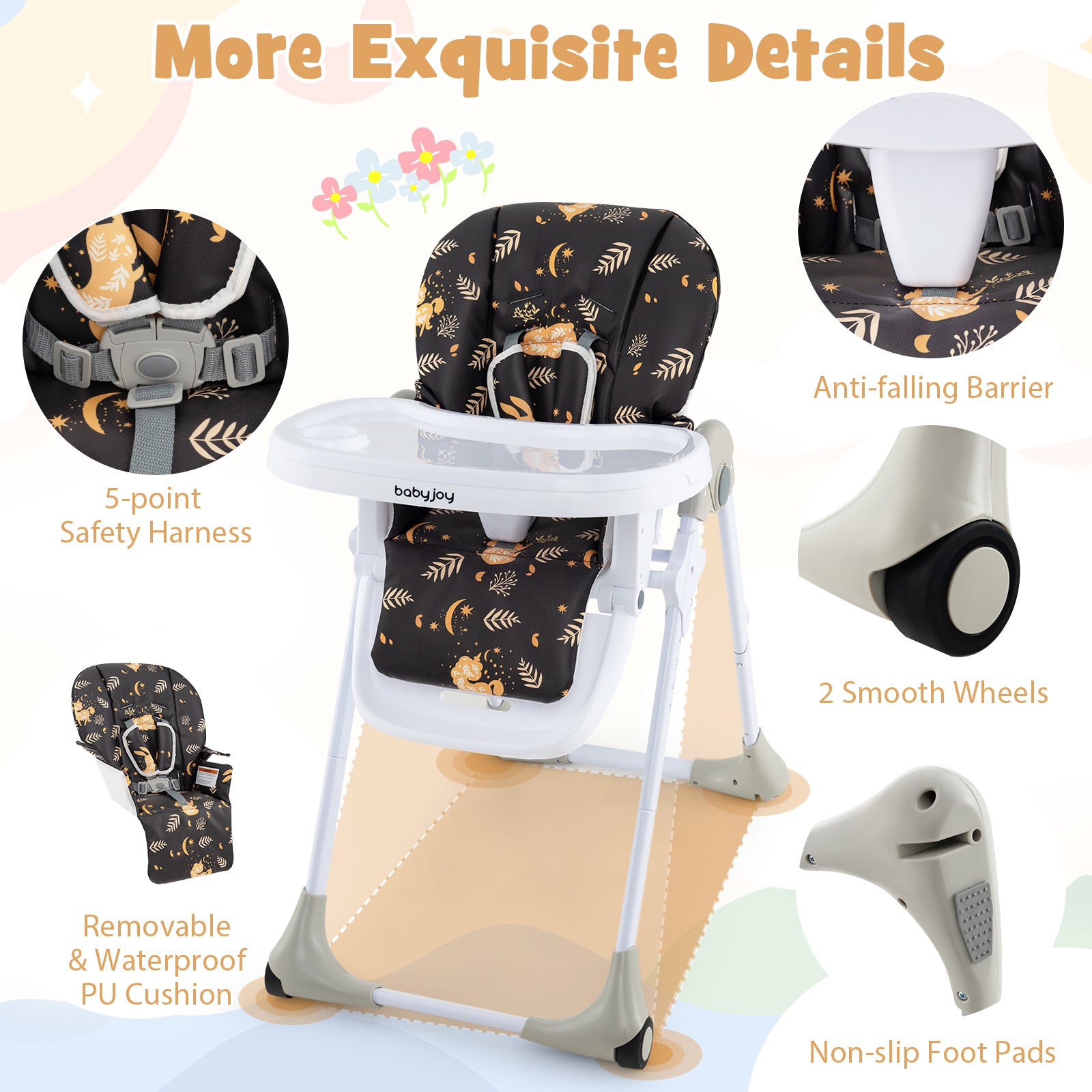 3-In-1 Convertible High Chair, Deep Brown High Chairs at Gallery Canada