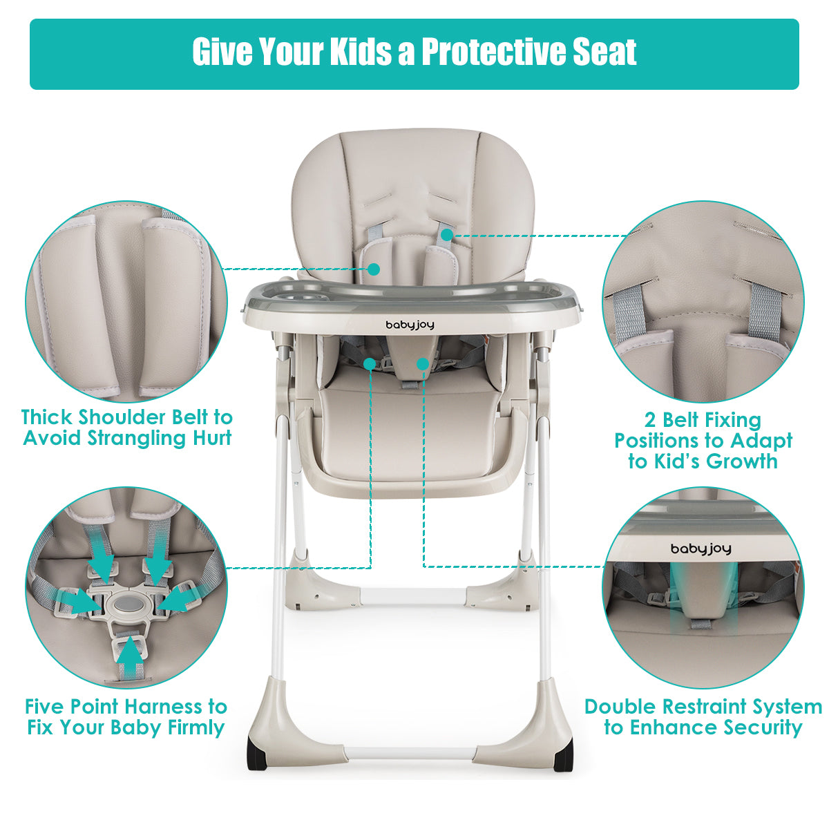 Convertible Baby High Chair With Wheels, Gray High Chairs at Gallery Canada
