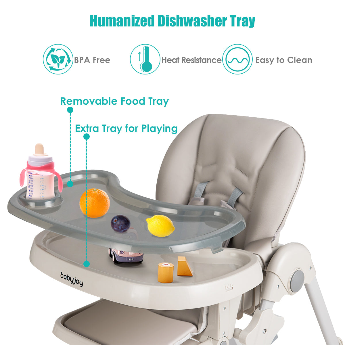 Convertible Baby High Chair With Wheels, Gray High Chairs at Gallery Canada