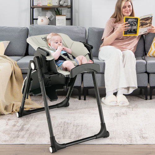 4-In-1 Baby High Chair, 6 Adjustable Heights, Gray