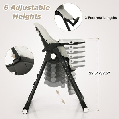 4-In-1 Baby High Chair, 6 Adjustable Heights, Gray High Chairs at Gallery Canada