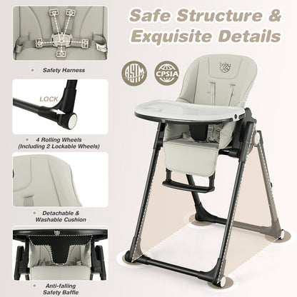 4-In-1 Baby High Chair, 6 Adjustable Heights, Gray High Chairs at Gallery Canada