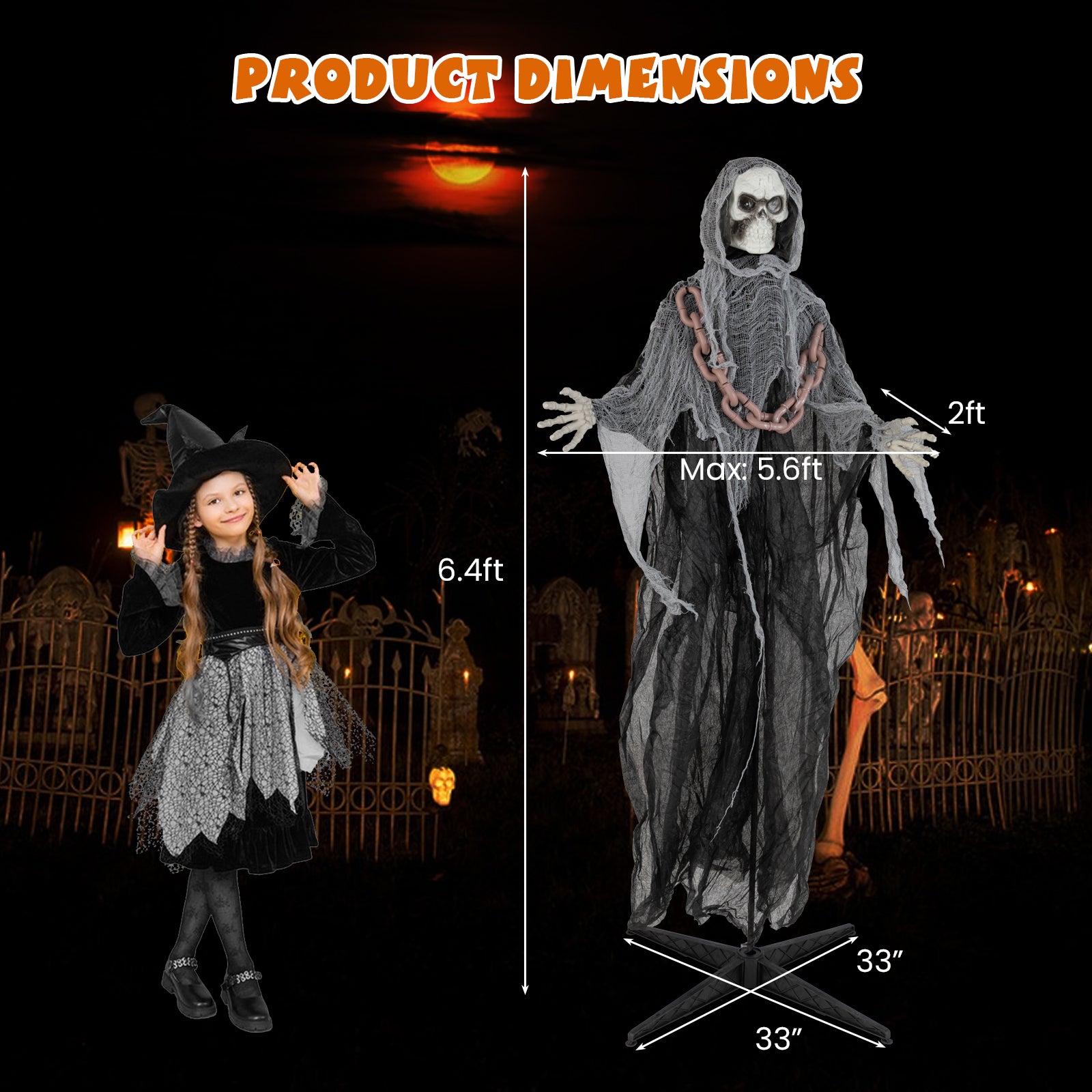 6.4 ft Halloween Grim Reaper, Lighted Eyes, Arm Movement, Terrifying Sounds Halloween at Gallery Canada