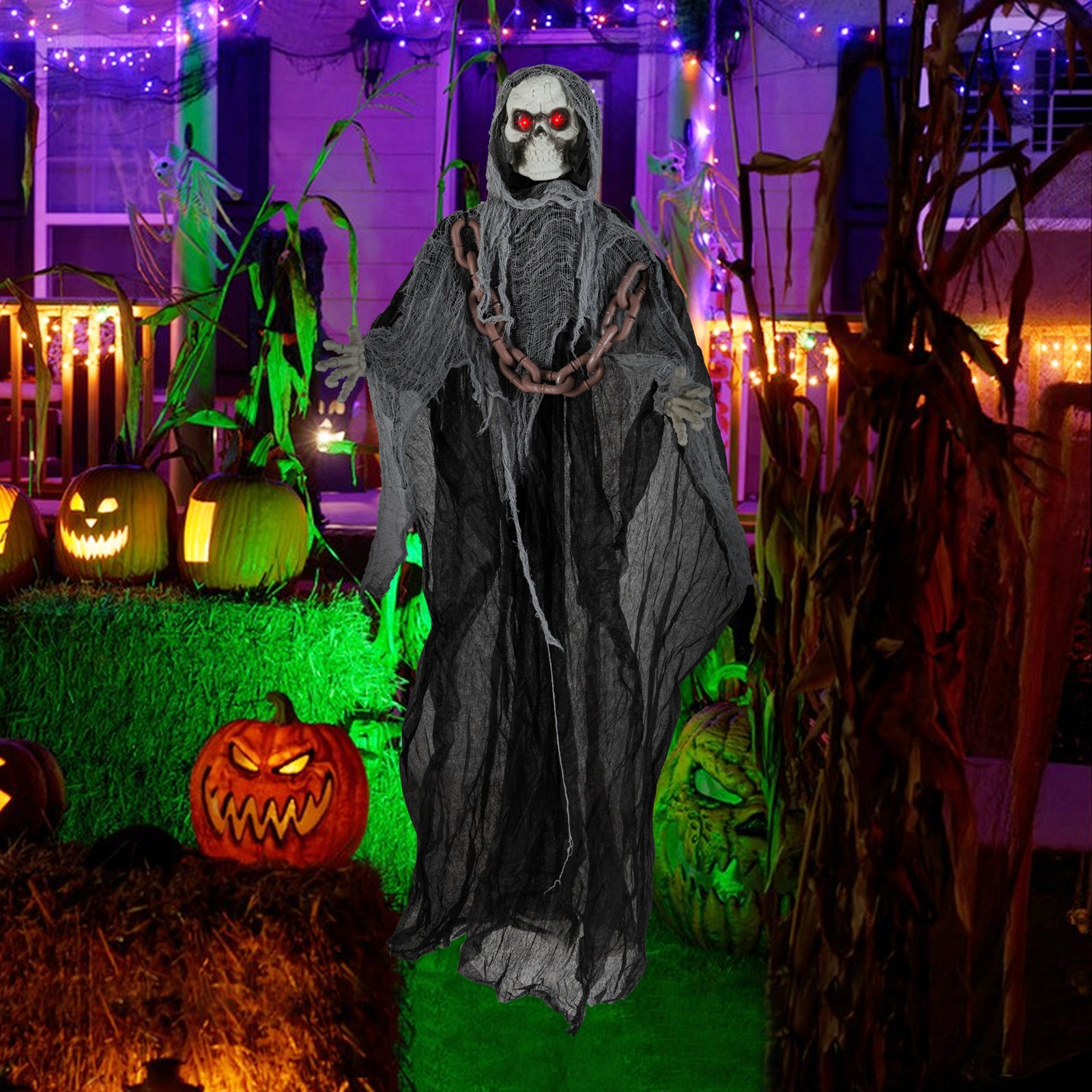 6.4 ft Halloween Grim Reaper, Lighted Eyes, Arm Movement, Terrifying Sounds Halloween at Gallery Canada