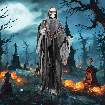 6.4 ft Halloween Grim Reaper, Lighted Eyes, Arm Movement, Terrifying Sounds Halloween at Gallery Canada