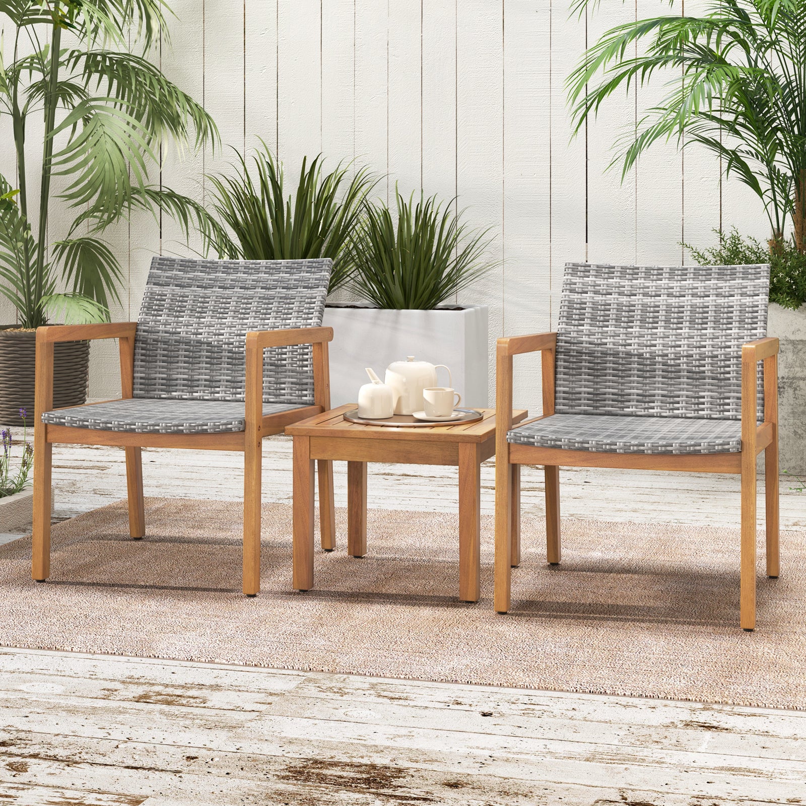3 Piece Patio Furniture Set, Natural Patio Conversation Sets at Gallery Canada