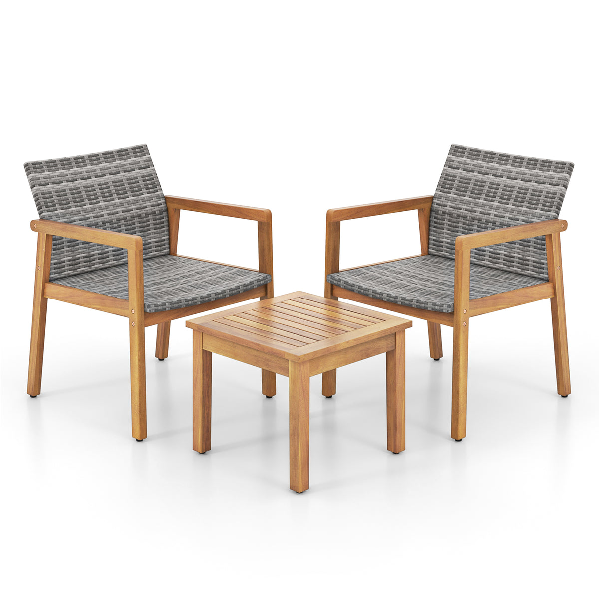 3 Piece Patio Furniture Set, Natural Patio Conversation Sets Natural at Gallery Canada