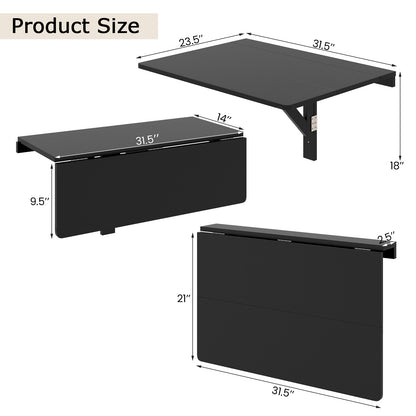 Folding Wall-Mounted Drop-Leaf Table, Black Laptop Tables & Printer Stands at Gallery Canada