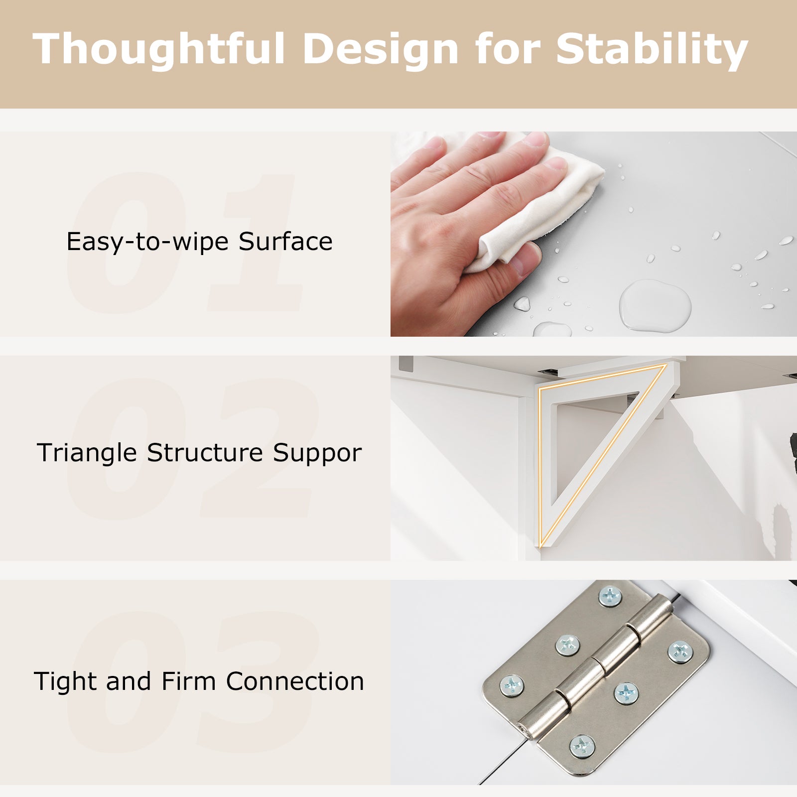 Wall Mounted Drop Leaf Table, Folding Kitchen Dining Desk, White Laptop Tables & Printer Stands at Gallery Canada