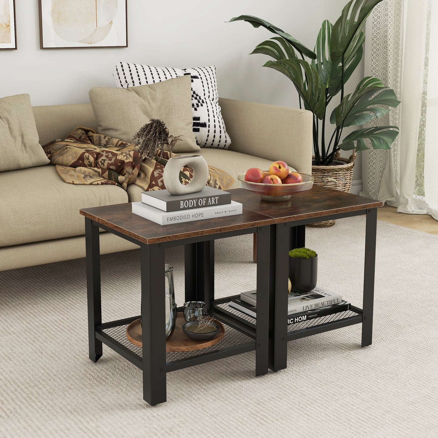 Industrial 2-Tier End Table, Black End & Side Tables at Gallery Canada