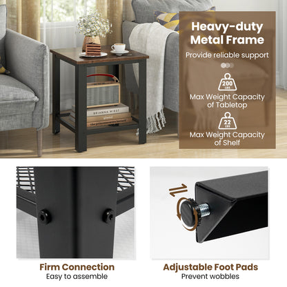 Industrial 2-Tier End Table, Black End & Side Tables at Gallery Canada