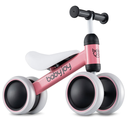 Baby Balance Bike, 2 Years Old, No Pedal 4 Wheels, Pink