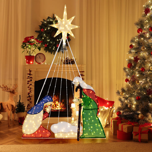 6 Feet Nativity Scene, 240 LED Lights Christmas Decor & Accessories Options at Gallery Canada