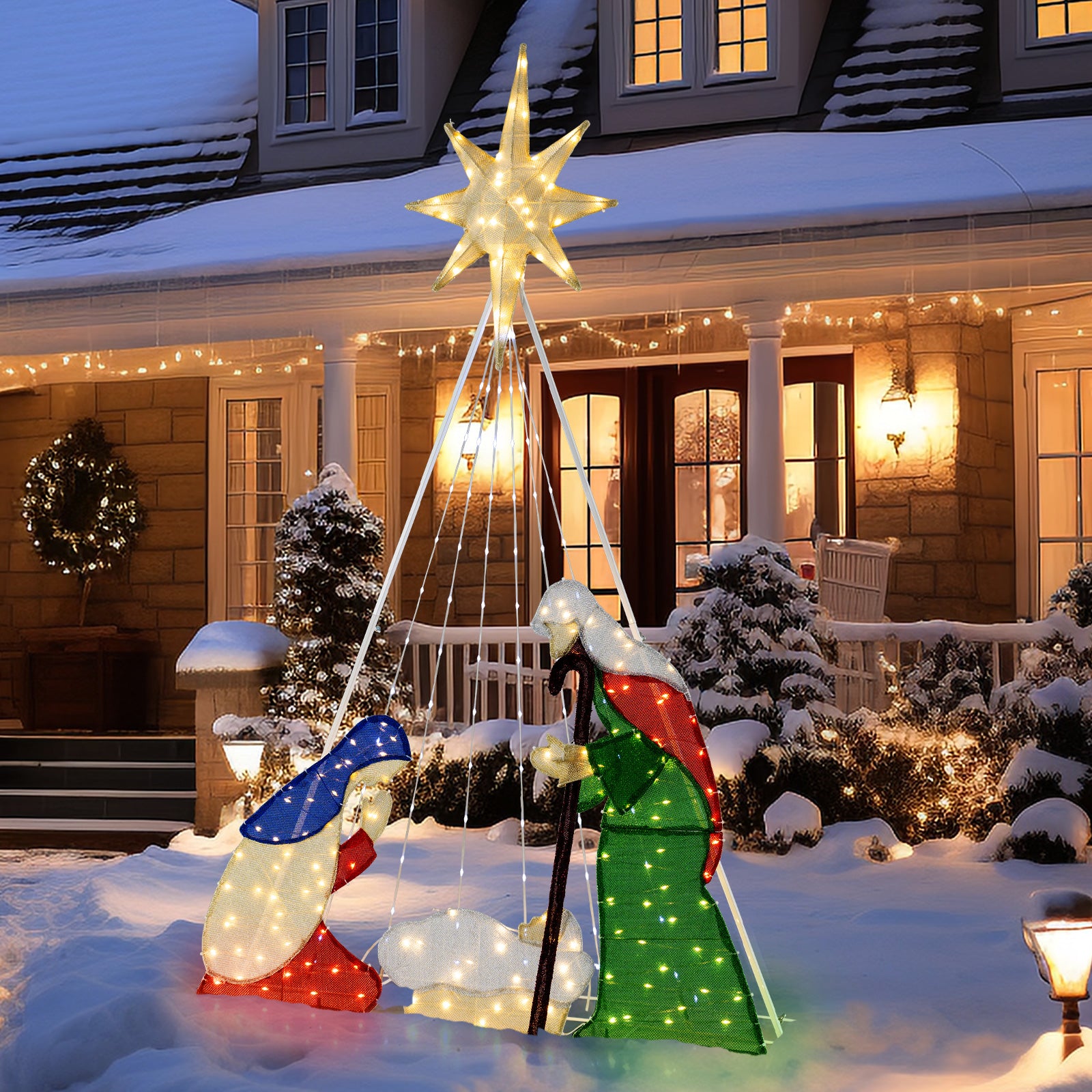 6 Feet Nativity Scene, 240 LED Lights Christmas Decor & Accessories at Gallery Canada